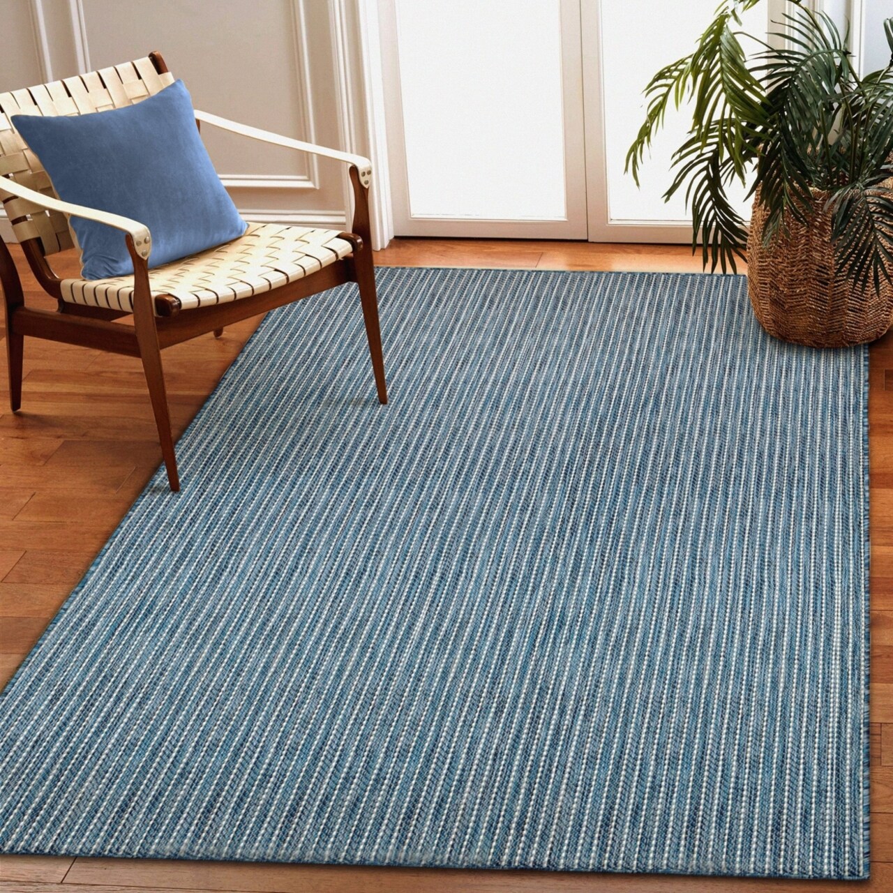 The Rug Department Liora Manne Carmel Texture Stripe Indoor Outdoor Area Rug Navy